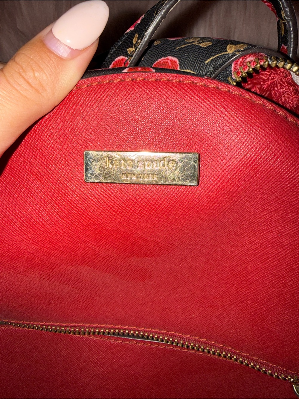 kate spade Cherry Red Floral Mini Backpack - Picture 5 of 5